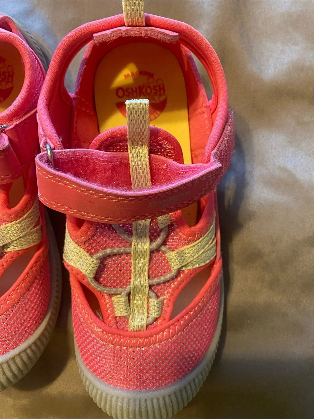 OshKosh B'gosh Coral Pink and Yellow Kids' Sandals